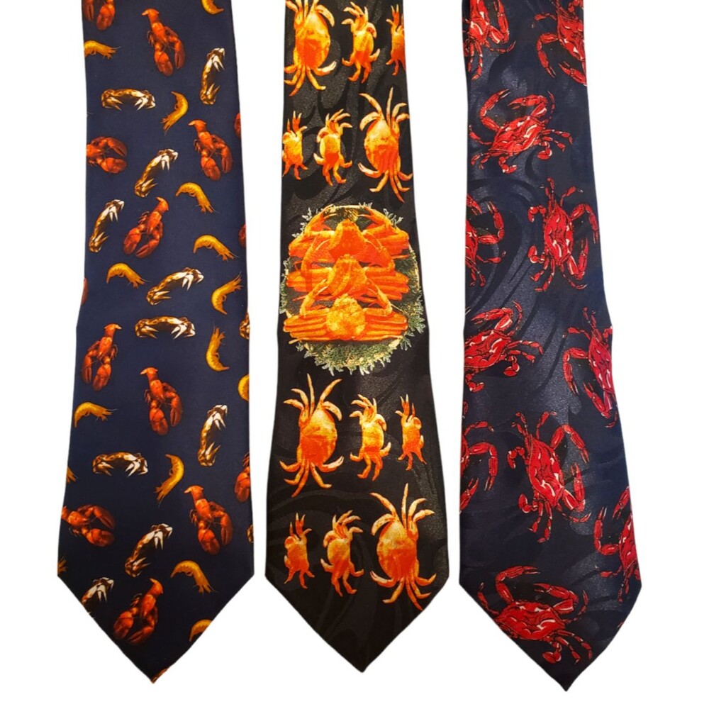 Seafood Ties #10 - Lot of 3 Novelty Neckties NWT Going out of Business FREE S/H